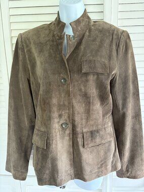 Vintage Jones Wear Woman's Suede Olive Green Jacket, Size 10.